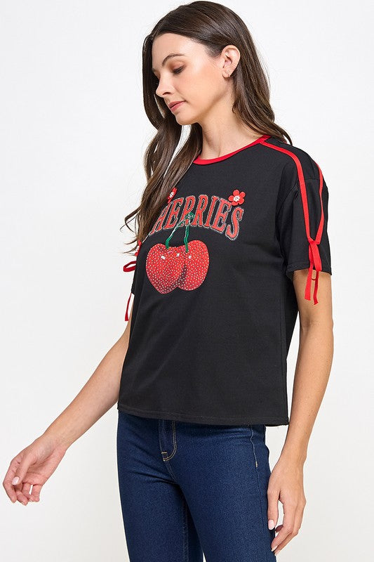 Rhinestones Cherry T-Shirt