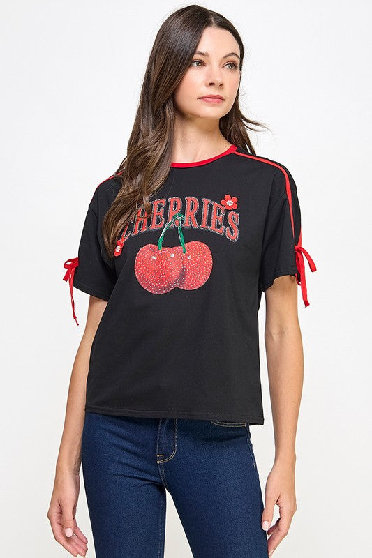 Rhinestones Cherry T-Shirt