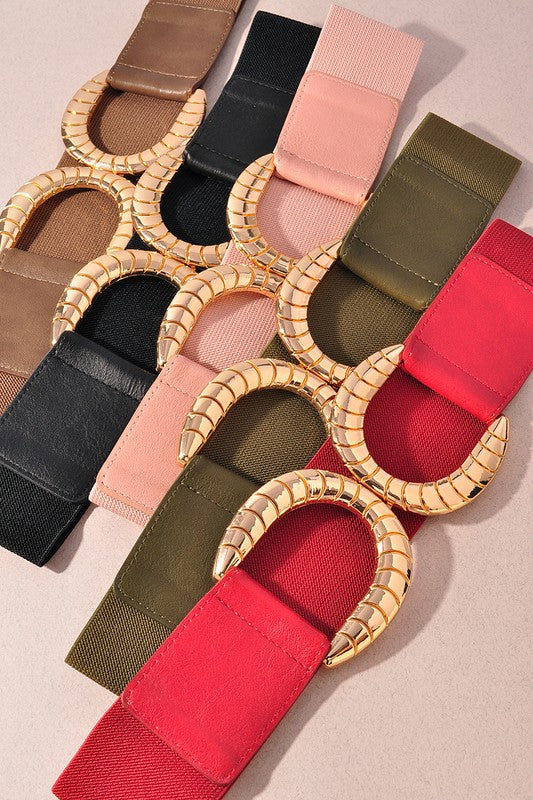 1178 Elastic Belt Gold Hardware