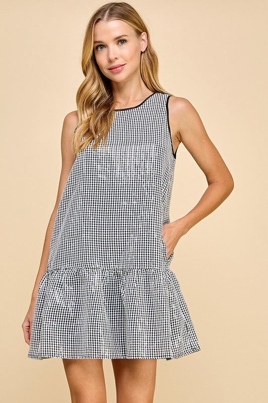 19591 Drop Waist Sequin Dress