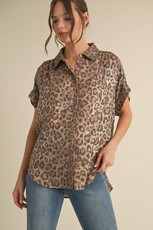 1799 Metallic Leopard Shirt