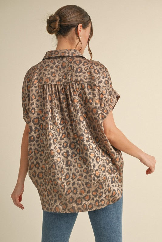 1799 Metallic Leopard Shirt