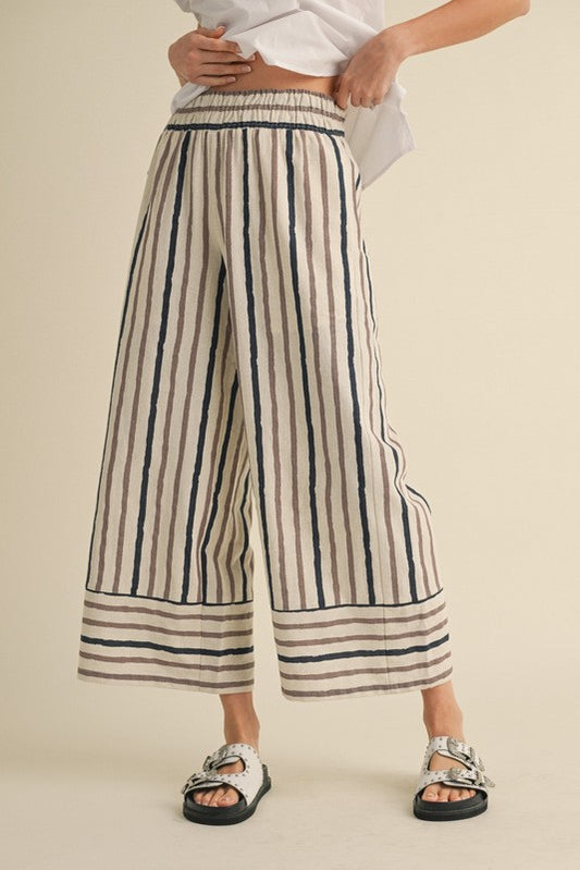 1281 Striped Print Wide Leg Pant