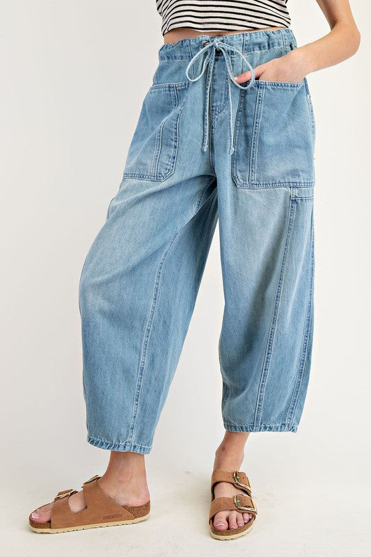 1418 Barrel Pockets String Denim Pant