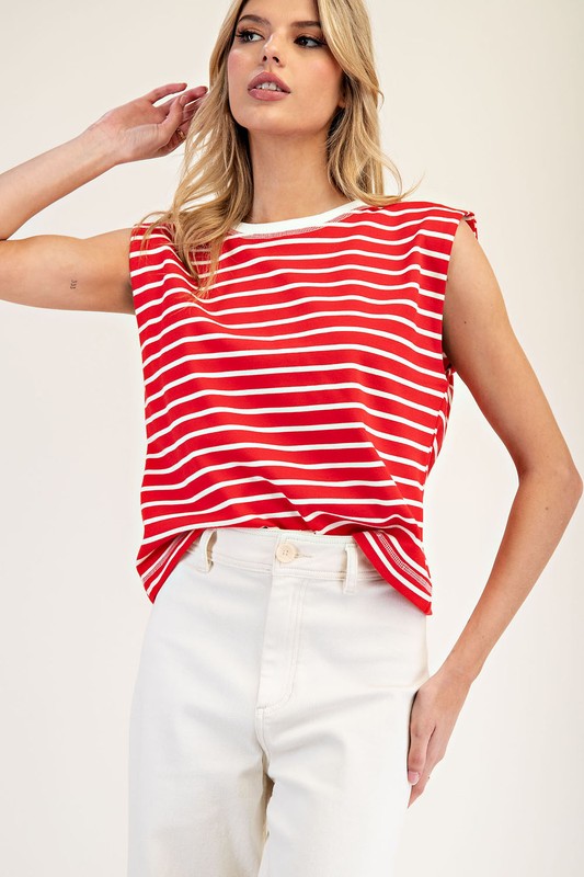 1257 Striped Sleeveless T-Shirt