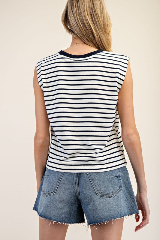 1257 Striped Sleeveless T-Shirt