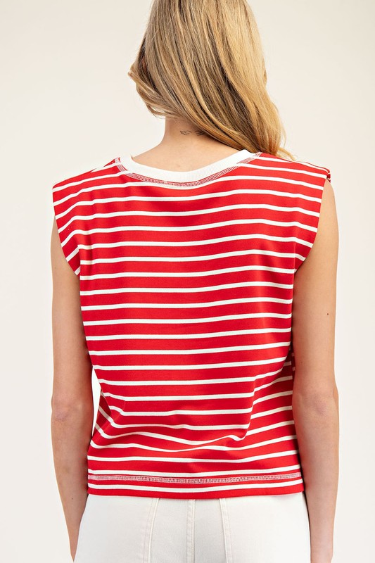 1257 Striped Sleeveless T-Shirt