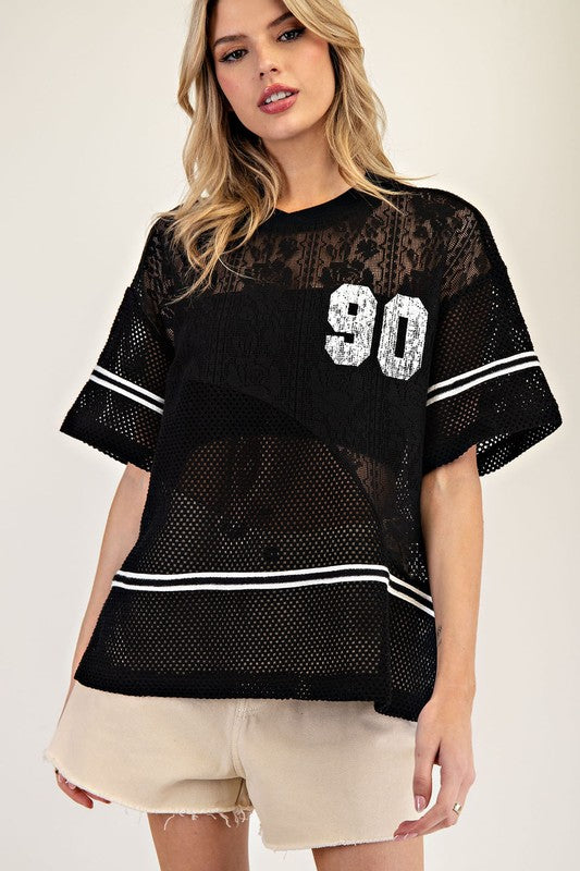 1433 Mesh & Lace Black 90 Shirt