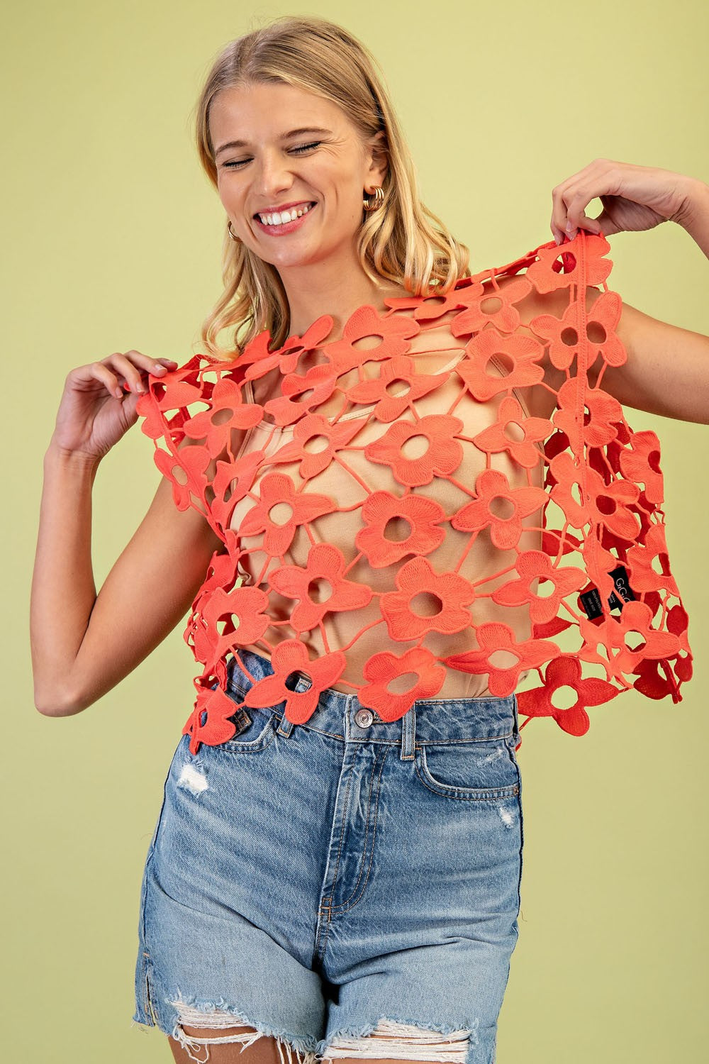 2411 OneSize Floral Lace Top