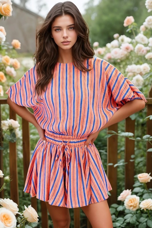 1303 Striped Skort Set