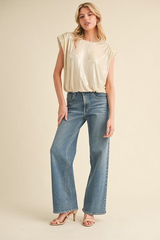 1729 Ivory And Gold Top