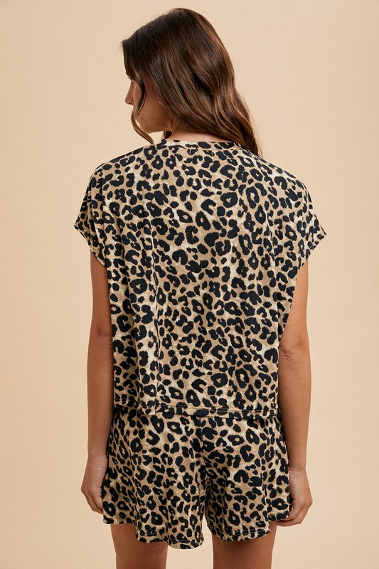 1480 Comfy Leopard Short Set