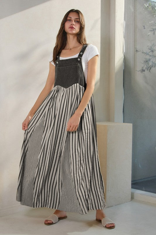 1792 Striped Overall Dress