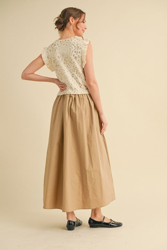 1746 Animal Print Metallic Maxi Dress