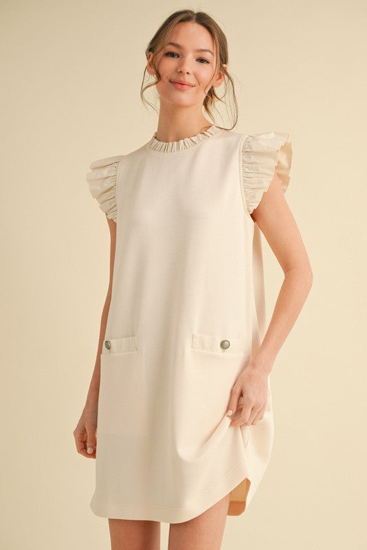 1771 Ruffle Sleeve Pocket Dress
