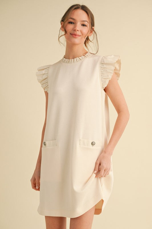 1771 Ruffle Sleeve Pocket Dress