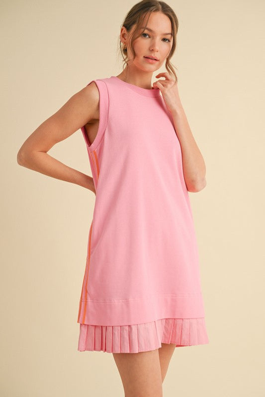 1503 Track Line Pink & Orange Dress