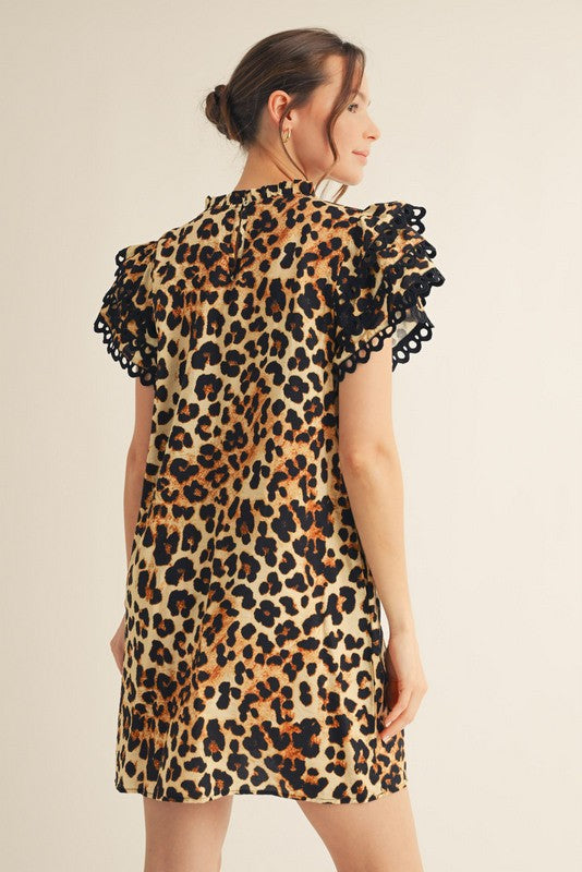 1716 Lace Animal Print Dress
