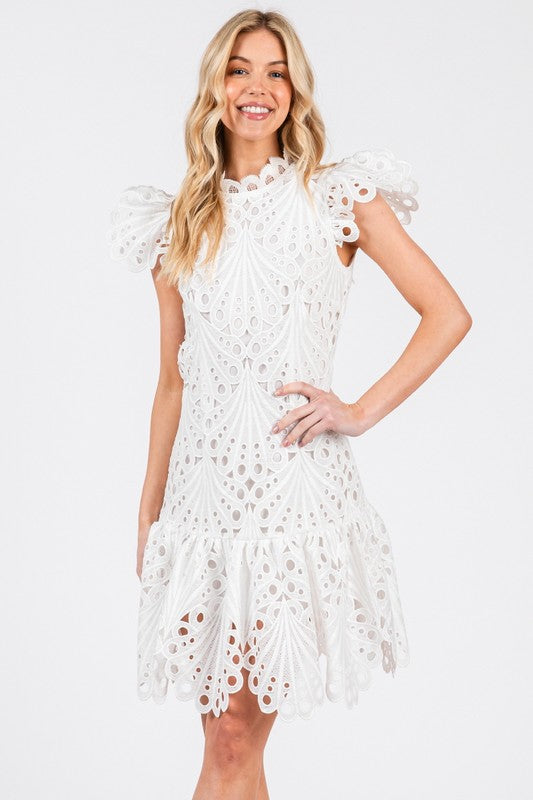 1412 Lace White Dress