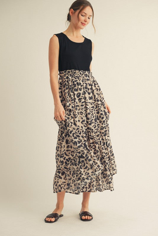 1785 Tank Top Animal Print Maxi Dress