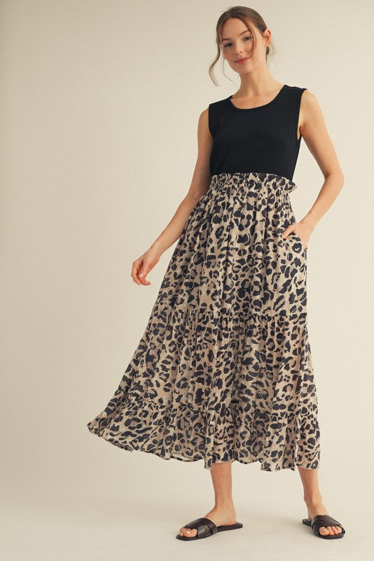 1785 Tank Top Animal Print Maxi Dress