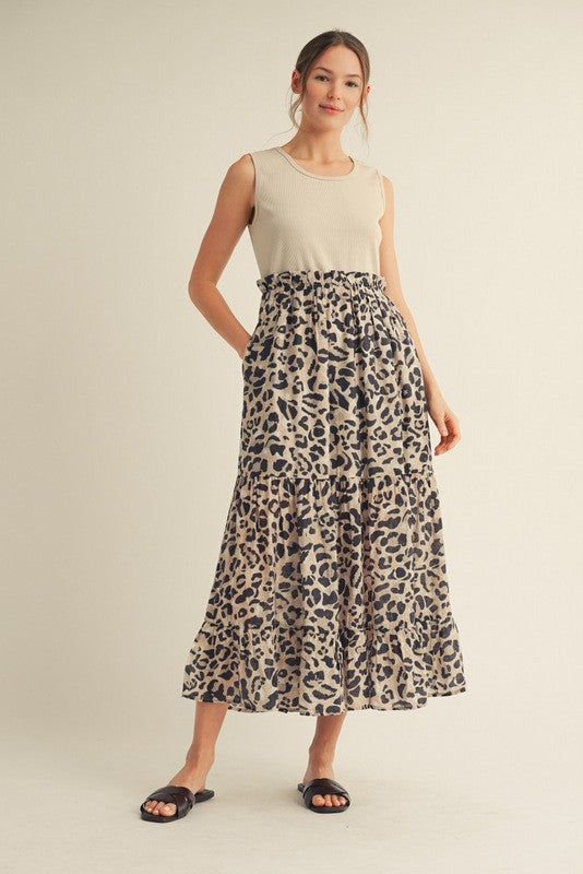 1785 Tank Top Animal Print Maxi Dress
