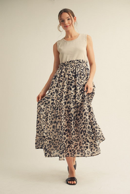 1785 Tank Top Animal Print Maxi Dress