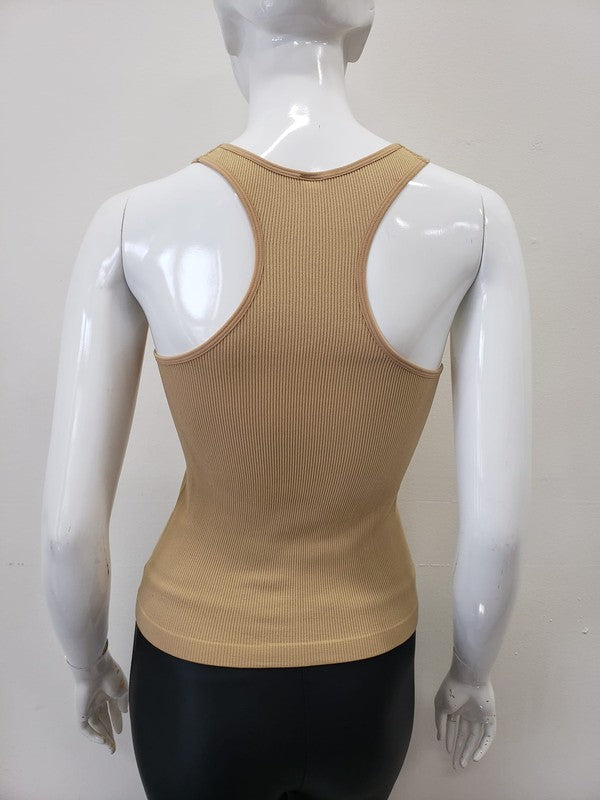 1944 Racer Back Ribbed Basic Tank Top