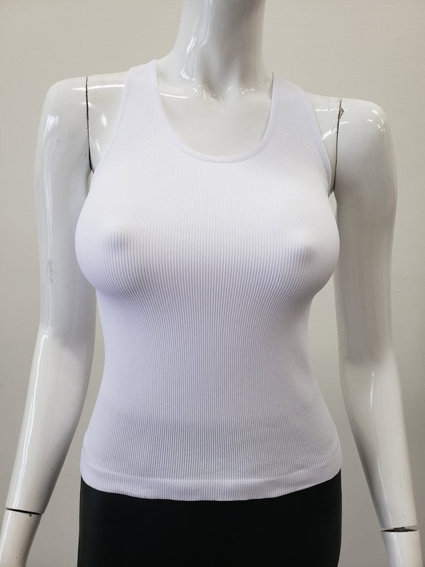 1944 Racer Back Ribbed Basic Tank Top