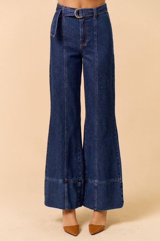 1557 Denim Bootcut Pant With Belt
