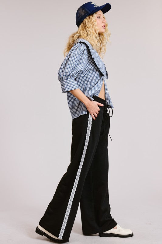 1476 Black Lace Track Pant