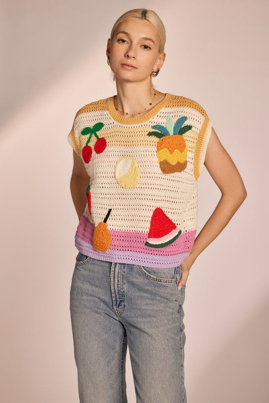 1534 Fruit Crochet Top