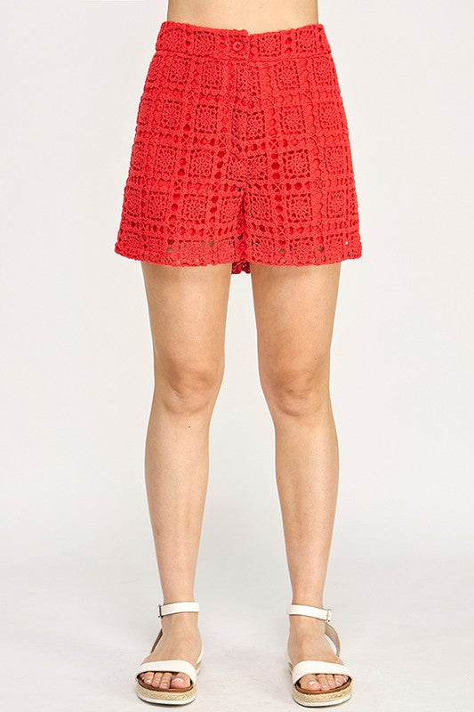 2259 Crochet Lace Short