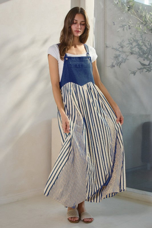 1792 Striped Overall Dress