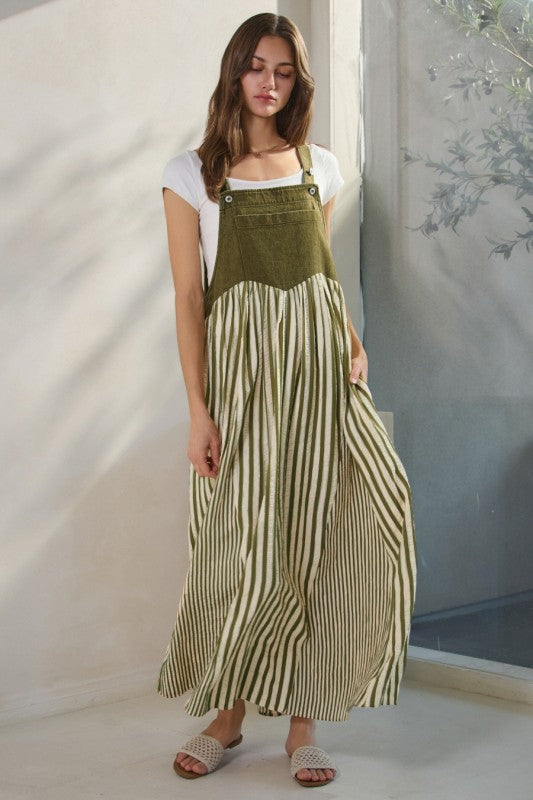 1792 Striped Overall Dress