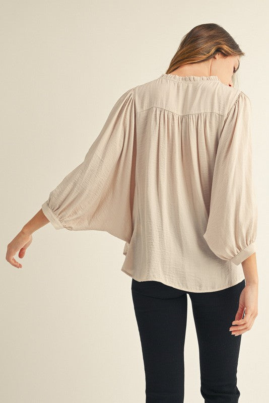 1800 Beige Buttons Shirt