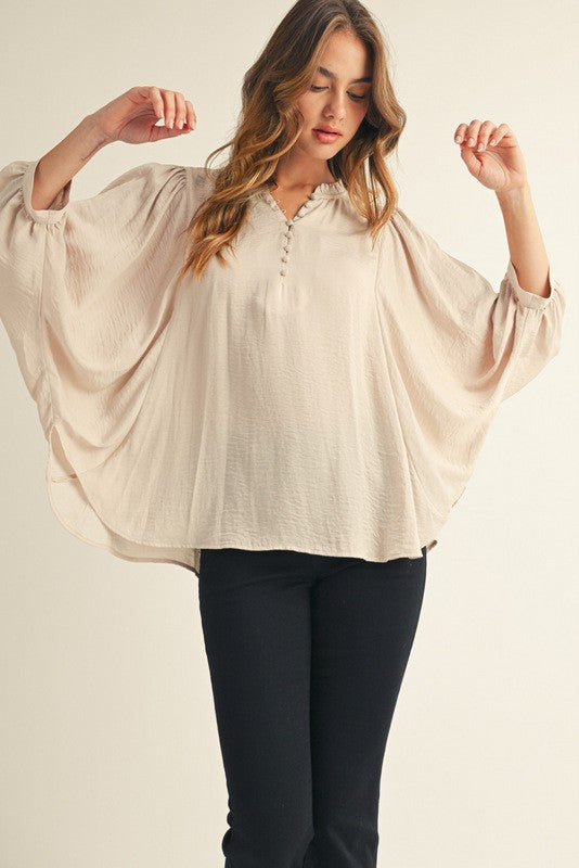 1800 Beige Buttons Shirt