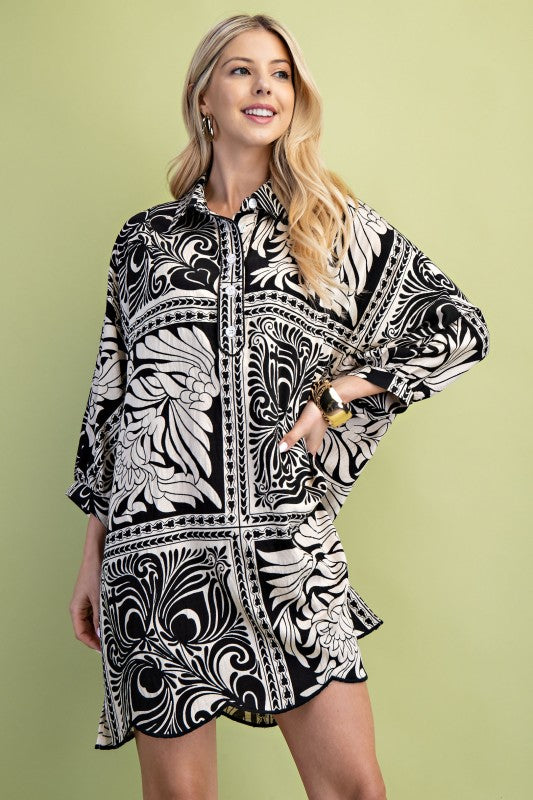 Black & White Bandana Print