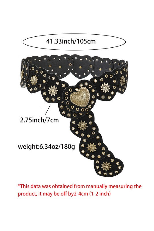 1773 Leather Heart Belt