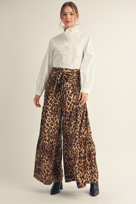 2009 Animal Print Satin Palazzo