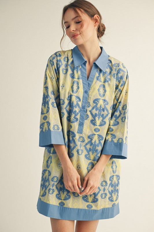 1650 Collar Dress 3/4 Sleeve Dress