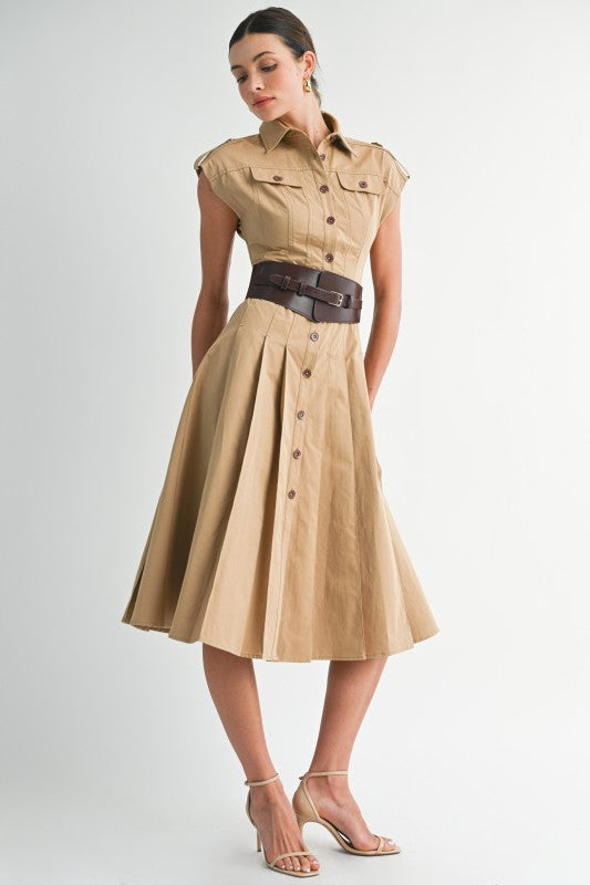 1907 Safari Belted Dress