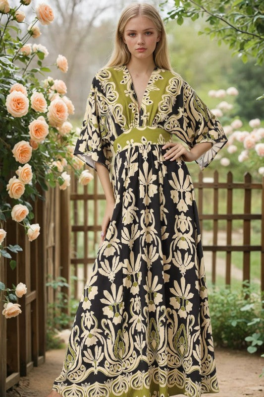 1782 Kimono Sleeve Maxi Dress