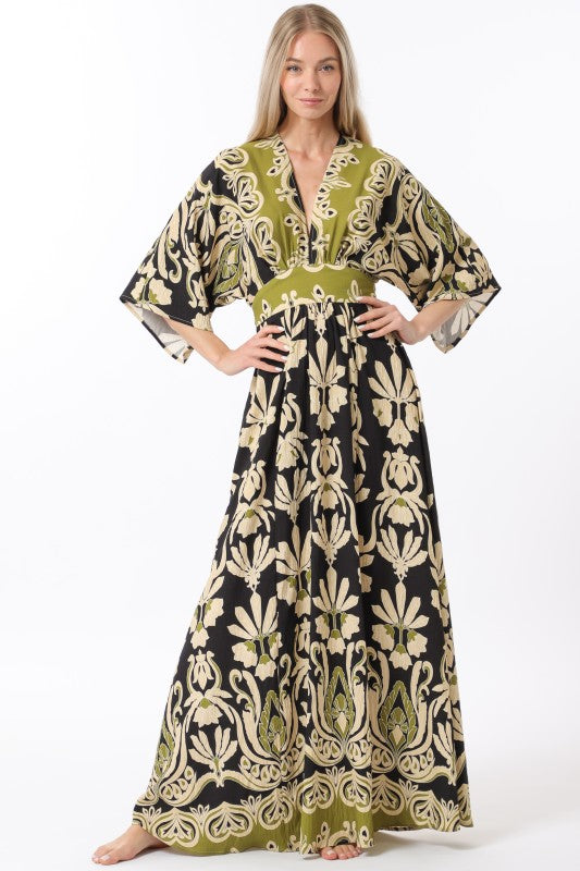 1782 Kimono Sleeve Maxi Dress