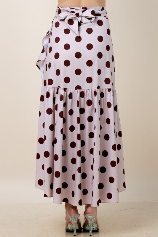 1707 Polka Dots Wrap Around Skirt