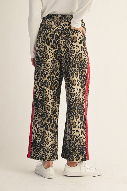1810 Drawstring Red & Animal Print Pant
