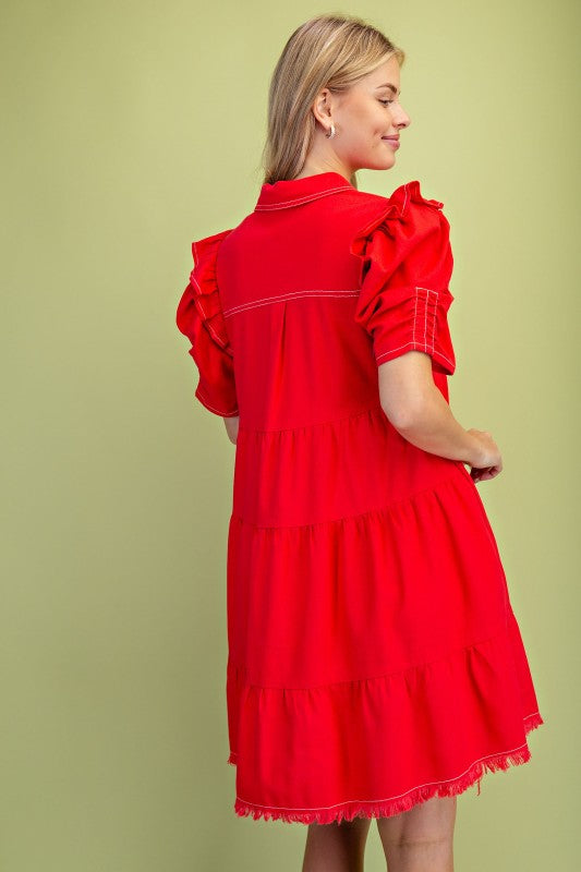 2186 Ruffle Sleeve Dress