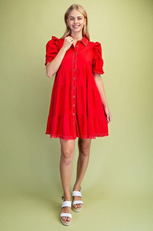 2186 Ruffle Sleeve Dress