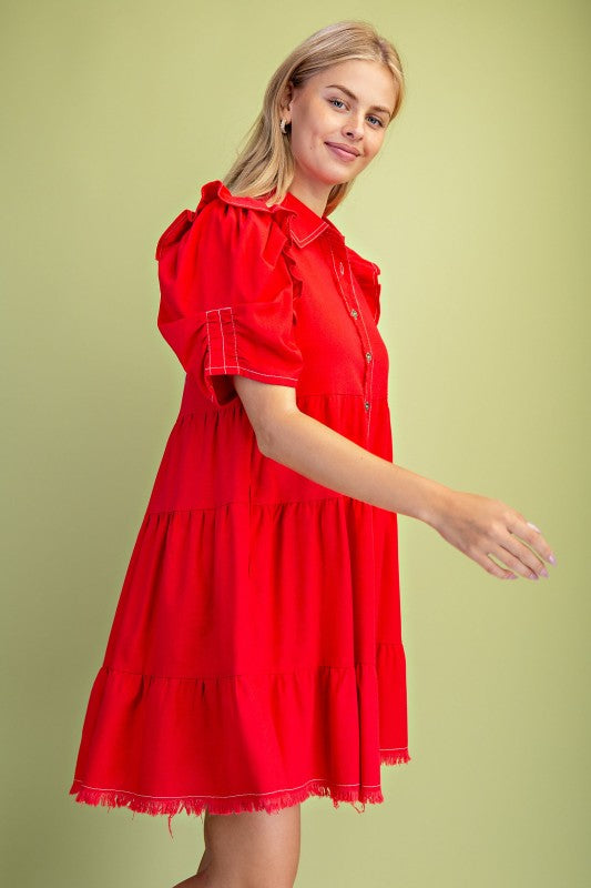 2186 Ruffle Sleeve Dress