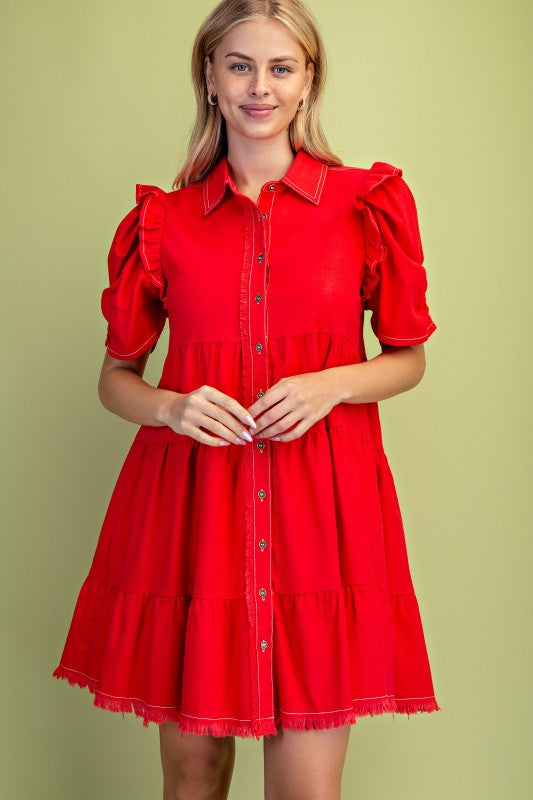 2186 Ruffle Sleeve Dress